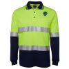 JB's HV L/S (D+N) COTTON BACK POLO LIME/NVY - XS Thumbnail
