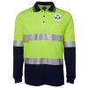 JB's HV L/S (D+N) COTTON BACK POLO LIME/NVY - XS Thumbnail