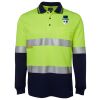 JB's HV L/S (D+N) COTTON BACK POLO LIME/NVY - XS Thumbnail