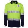 JB's HV L/S (D+N) COTTON BACK POLO LIME/NVY - XS Thumbnail