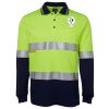 JB's HV L/S (D+N) COTTON BACK POLO LIME/NVY - XS Thumbnail