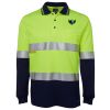 JB's HV L/S (D+N) COTTON BACK POLO LIME/NVY - XS Thumbnail