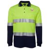 JB's HV L/S (D+N) COTTON BACK POLO LIME/NVY - XS Thumbnail