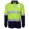 JB's HV L/S (D+N) COTTON BACK POLO LIME/NVY - XS Thumbnail