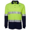 JB's HV L/S (D+N) COTTON BACK POLO LIME/NVY - XS Thumbnail