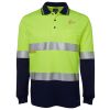 JB's HV L/S (D+N) COTTON BACK POLO LIME/NVY - XS Thumbnail