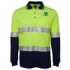 JB's HV L/S (D+N) COTTON BACK POLO LIME/NVY - XS Thumbnail
