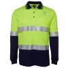 JB's HV L/S (D+N) COTTON BACK POLO LIME/NVY - XS Thumbnail