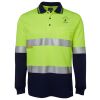 JB's HV L/S (D+N) COTTON BACK POLO LIME/NVY - XS Thumbnail