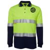 JB's HV L/S (D+N) COTTON BACK POLO LIME/NVY - XS Thumbnail