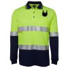 JB's HV L/S (D+N) COTTON BACK POLO LIME/NVY - XS Thumbnail