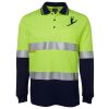 JB's HV L/S (D+N) COTTON BACK POLO LIME/NVY - XS Thumbnail