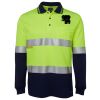 JB's HV L/S (D+N) COTTON BACK POLO LIME/NVY - XS Thumbnail