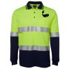 JB's HV L/S (D+N) COTTON BACK POLO LIME/NVY - XS Thumbnail