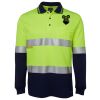 JB's HV L/S (D+N) COTTON BACK POLO LIME/NVY - XS Thumbnail
