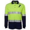 JB's HV L/S (D+N) COTTON BACK POLO LIME/NVY - XS Thumbnail