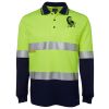 JB's HV L/S (D+N) COTTON BACK POLO LIME/NVY - XS Thumbnail