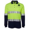 JB's HV L/S (D+N) COTTON BACK POLO LIME/NVY - XS Thumbnail