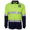 JB's HV L/S (D+N) COTTON BACK POLO LIME/NVY - XS Thumbnail