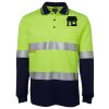 JB's HV L/S (D+N) COTTON BACK POLO LIME/NVY - XS Thumbnail