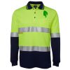 JB's HV L/S (D+N) COTTON BACK POLO LIME/NVY - XS Thumbnail