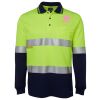 JB's HV L/S (D+N) COTTON BACK POLO LIME/NVY - XS Thumbnail