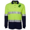 JB's HV L/S (D+N) COTTON BACK POLO LIME/NVY - XS Thumbnail