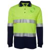 JB's HV L/S (D+N) COTTON BACK POLO LIME/NVY - XS Thumbnail