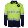 JB's HV L/S (D+N) COTTON BACK POLO LIME/NVY - XS Thumbnail