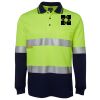 JB's HV L/S (D+N) COTTON BACK POLO LIME/NVY - XS Thumbnail
