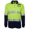 JB's HV L/S (D+N) COTTON BACK POLO LIME/NVY - XS Thumbnail
