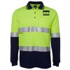 JB's HV L/S (D+N) COTTON BACK POLO LIME/NVY - XS Thumbnail