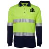 JB's HV L/S (D+N) COTTON BACK POLO LIME/NVY - XS Thumbnail