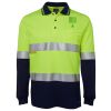 JB's HV L/S (D+N) COTTON BACK POLO LIME/NVY - XS Thumbnail